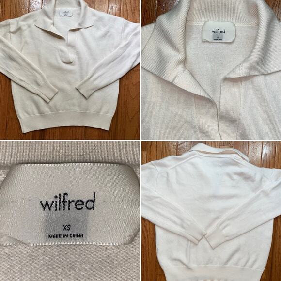 ARITZIA Wilfred $128 Clara Merino Sweater Light Birch XS EUC - Picture 1 of 13